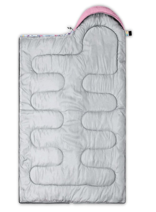 HOSIMA Cartoon Unicorn Sleeping Bag for Toddler Kids Girls,Candy Dessert Balloon Rainbow Pattern Cold Weather Gear for Camping,Waterproof Ultralight Girls Hiking Sleeping Bag Suitable for All Seasons. - Image 2