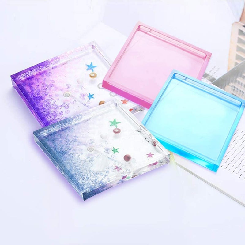 SNOOGG® DIY Coaster 4 Inch Square with Border Silicone Mold for Epoxy Mold Multipurpose for Resin Art and Craft Casting and More ..Pack of 5 - Image 3
