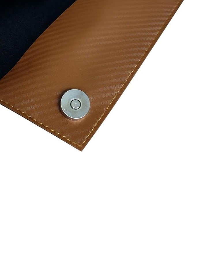 Premium Leather Tissue Holder for Cars – Stylish and Durable Tissue Holder with Magnetic Closure (Brown Carbon Fiber) - Image 3