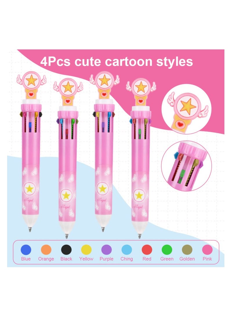 Multicolor Ballpoint Pen, 8pcs 10-in-1 Retractable Ballpoint Pens, 10colours Roller Ball Multicolor Pens for Office School Supplies Students Children Kids Gifts - Image 4