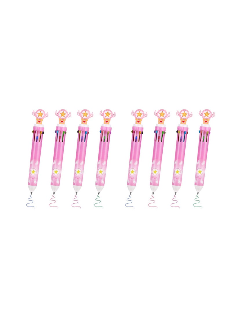 Multicolor Ballpoint Pen, 8pcs 10-in-1 Retractable Ballpoint Pens, 10colours Roller Ball Multicolor Pens for Office School Supplies Students Children Kids Gifts - Image 1