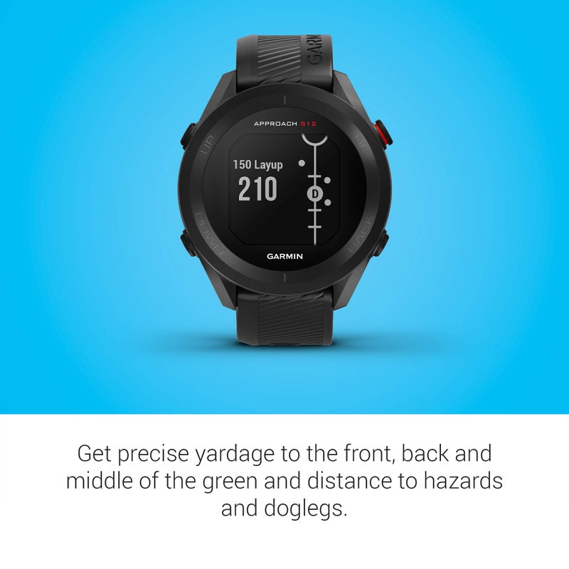 GARMIN ساعة غارمين أبرتش S12، ساعة جولف GPS سهلة الاستخدام، 42,000+ دورة محملة مسبقًا، سوداء، 010-02472-00 - Image 5