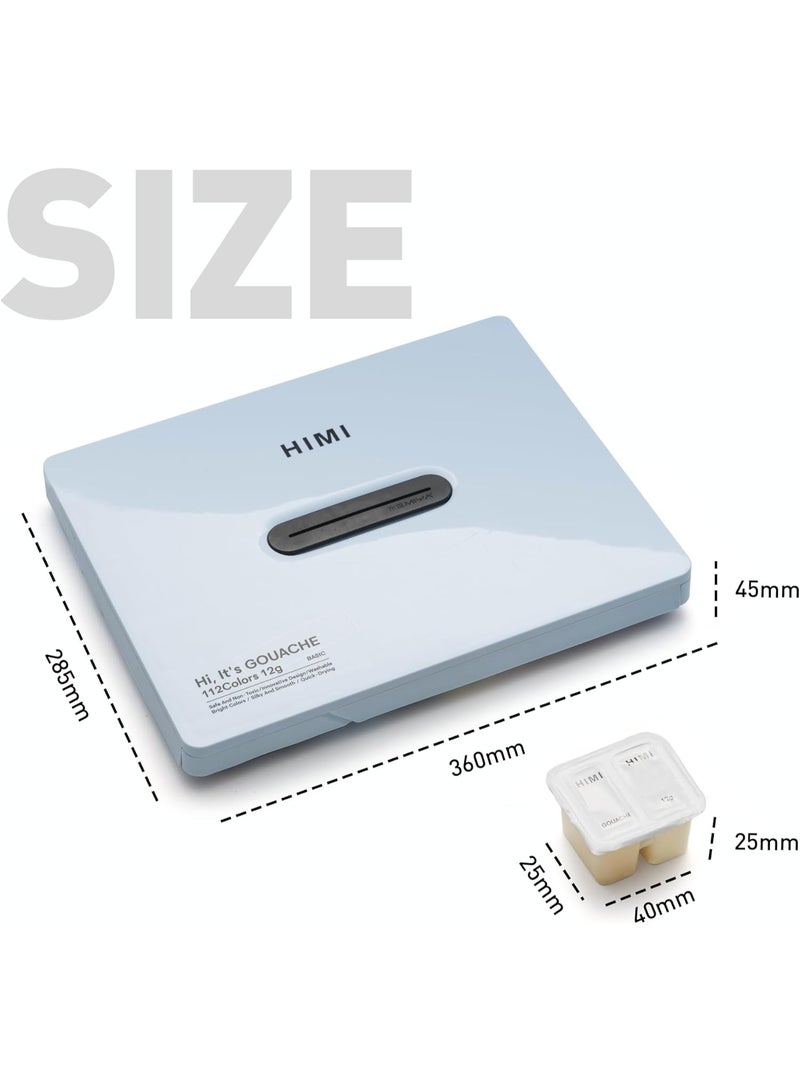 هيمي مجموعة ألوان جواش معدنية احترافية 112 لون × 12 مل – طلاء جواش مائي عالي الجودة للرسم والفنون والحرف اليدوية، ألوان زاهية بتغطية قوية وسهلة المزج، مثالية للفنانين والهواة وطلاب الفنون -أدوات فنية-ألوان فنانين - ألوان رسم - Image 1