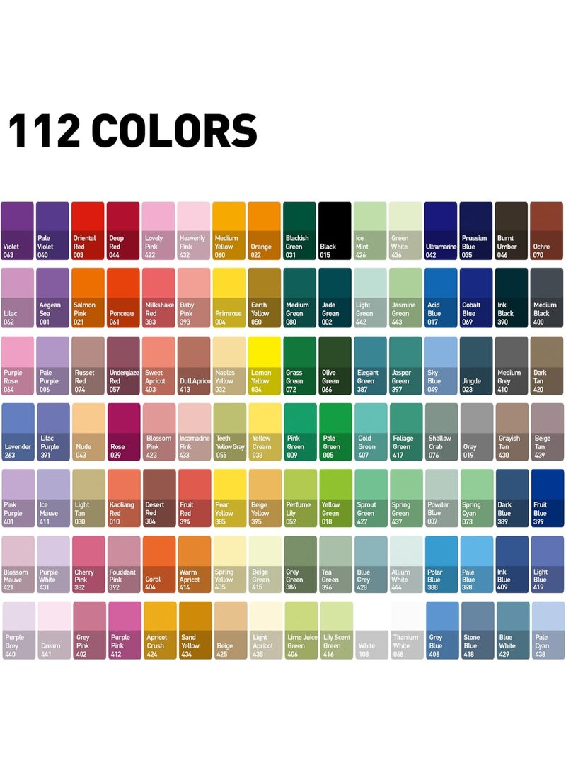 هيمي مجموعة ألوان جواش معدنية احترافية 112 لون × 12 مل – طلاء جواش مائي عالي الجودة للرسم والفنون والحرف اليدوية، ألوان زاهية بتغطية قوية وسهلة المزج، مثالية للفنانين والهواة وطلاب الفنون -أدوات فنية-ألوان فنانين - ألوان رسم - Image 5