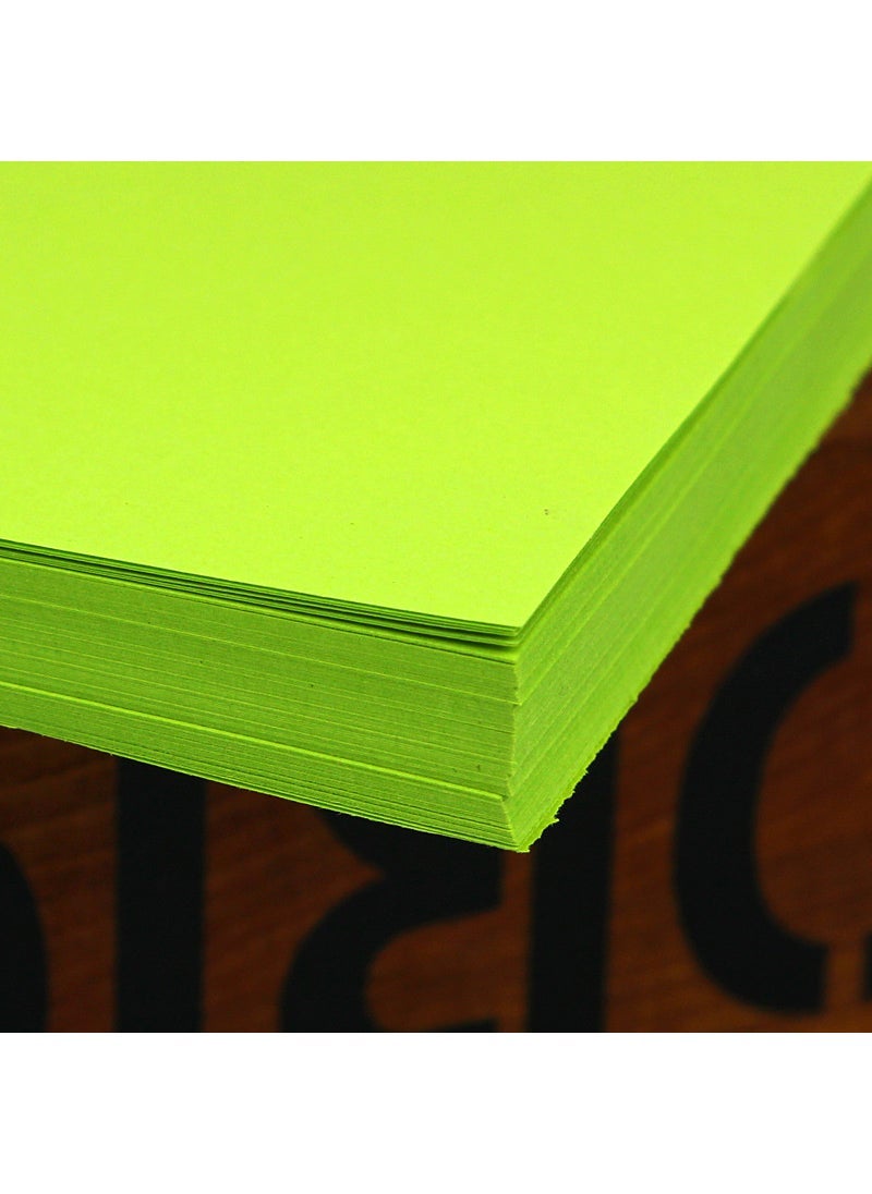 Arabest 1 x 5 pcs Colored A4 Paper 70g for Crafts and Printing 70g A4 paper (fluorescent green 100) 