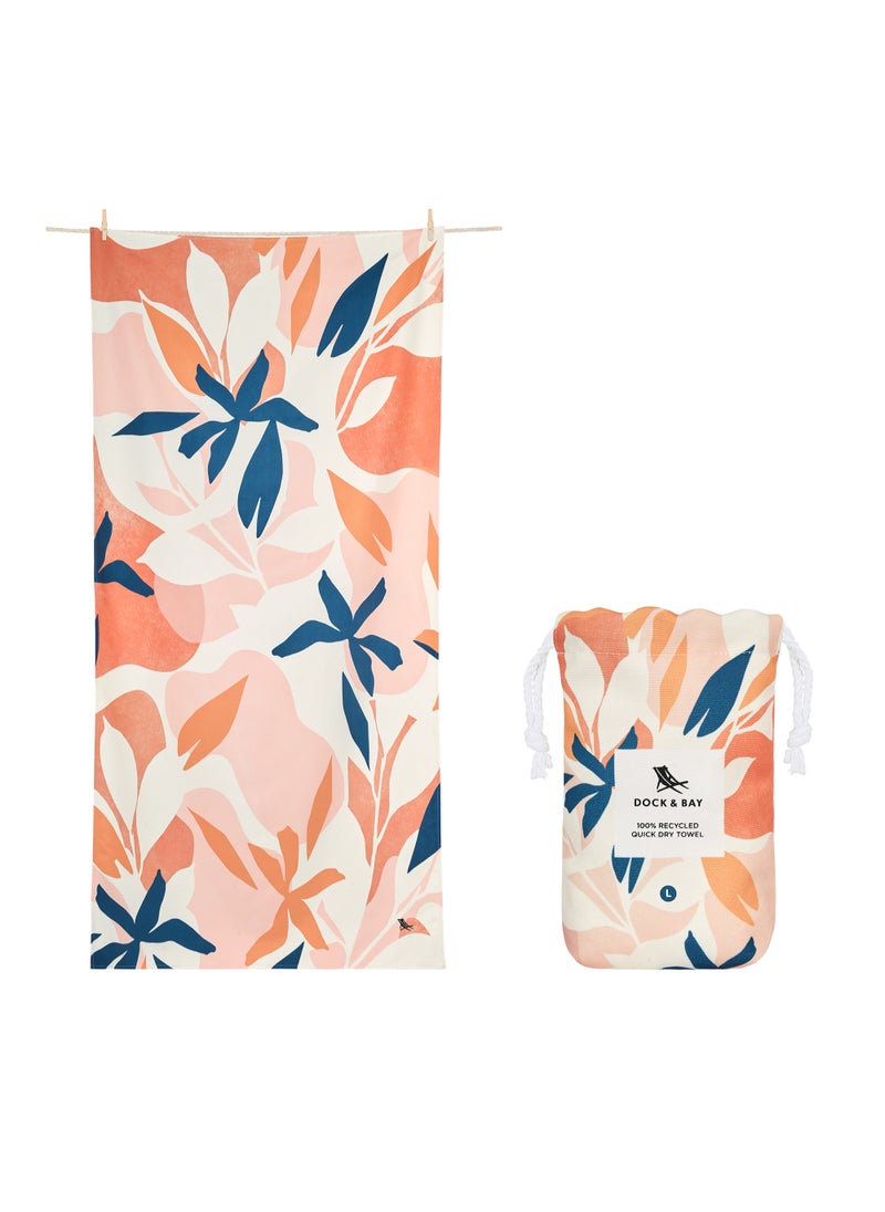 Dock & Bay Dock & Bay Beach Towel, Super Absorbent, Quick Dry, Sand Free, Compact & Lightweight, 100% Recycled Materials, Includes bag - Large (160x90cm) - TERRACOTTA TROPICS  - Image 1