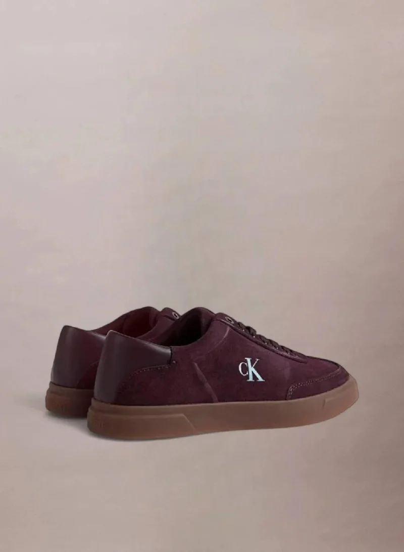 Calvin Klein Bordeaux Suede Signature Logo Trainers for Women | Best Price UAE