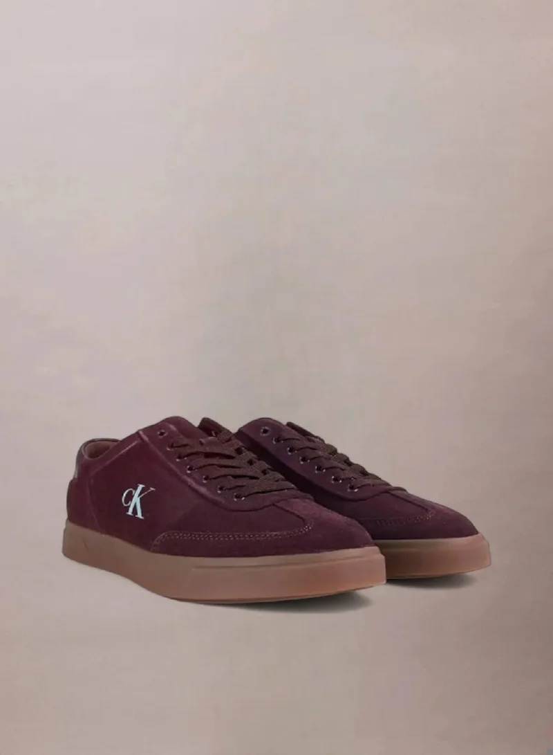 Calvin Klein Bordeaux Suede Signature Logo Trainers for Women | Best Price UAE