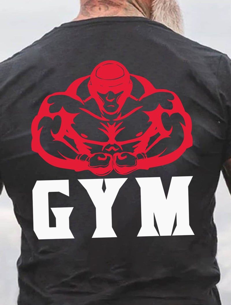 Foreign Trade Cross-border European and American Code plus size Fitness Sports Printing Men's Cotton Summer T-Shirt - Image 1