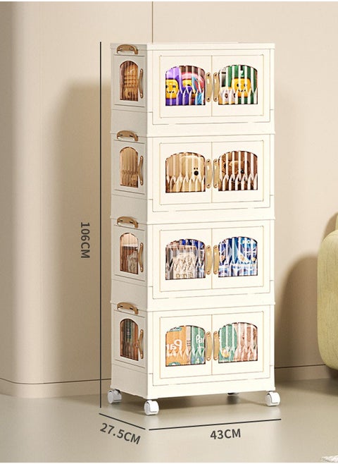4 Layers Stylish Multi-Functional Storage Cabinet Wardrobe