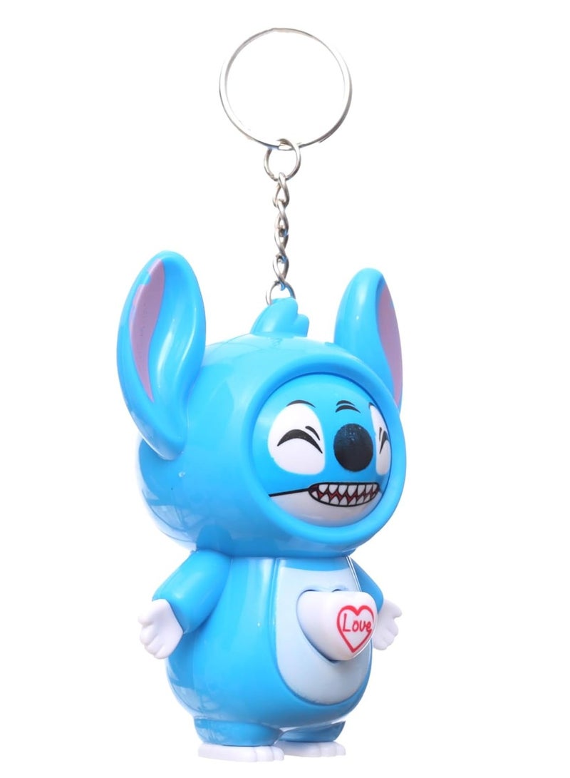 سلسلة مفاتيح برأس دوار على شكل شخصية ستيتش، تصميم قلب الحب، قلادة زينة كرتونية - Image 1