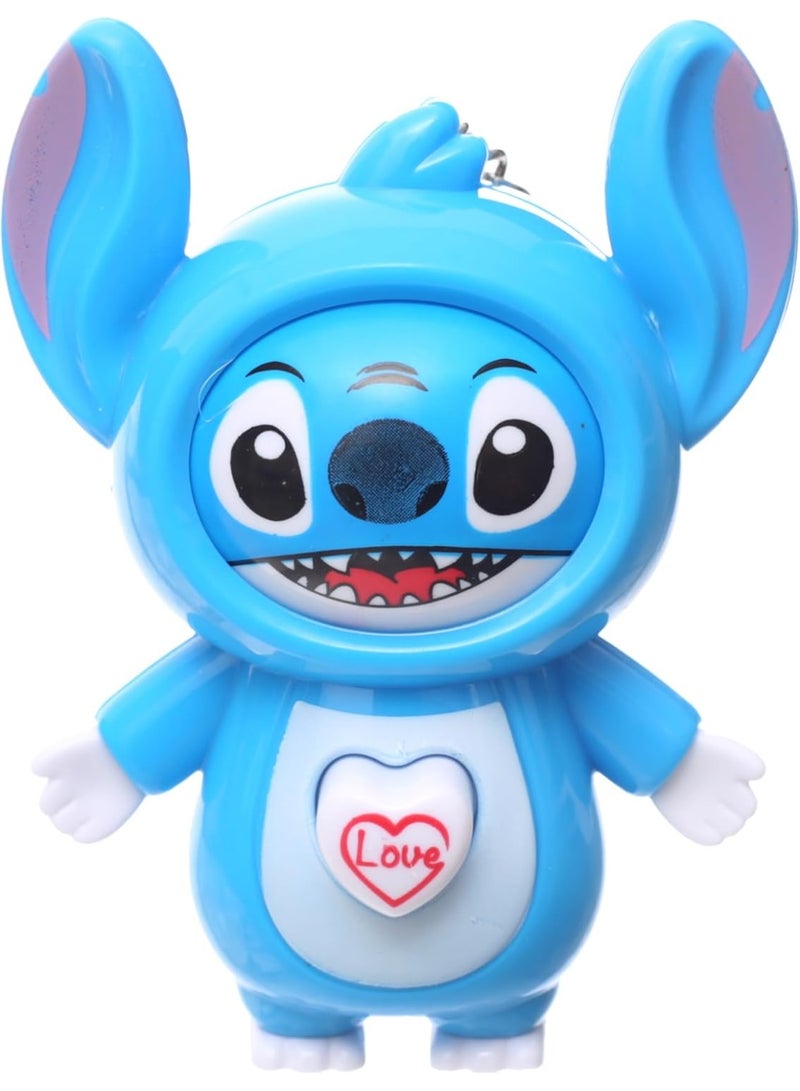 سلسلة مفاتيح برأس دوار على شكل شخصية ستيتش، تصميم قلب الحب، قلادة زينة كرتونية - Image 3