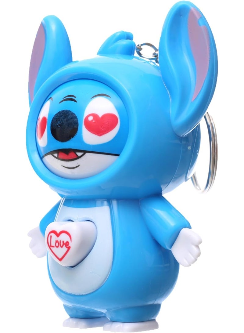 سلسلة مفاتيح برأس دوار على شكل شخصية ستيتش، تصميم قلب الحب، قلادة زينة كرتونية - Image 2