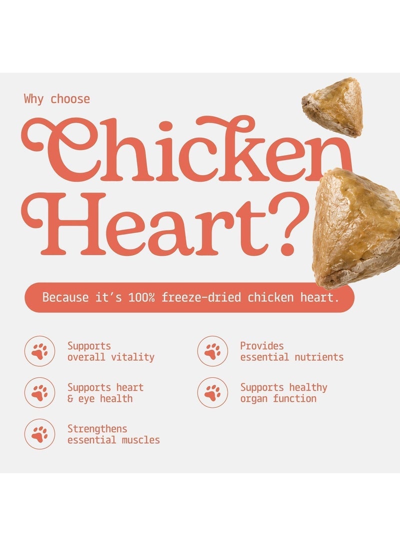 Carnibites Freeze-Dried Chicken Heart, All Natural Cat and Dog Treats, High in Nutrients, 30g - Image 3