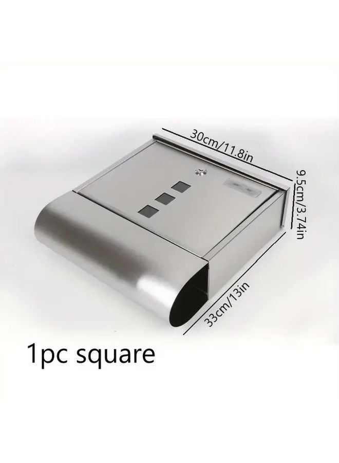 K M 602 Silvery Heavy Duty Stainless Steel Lockable Wall Mounted Outdoor Mailbox - Image 4