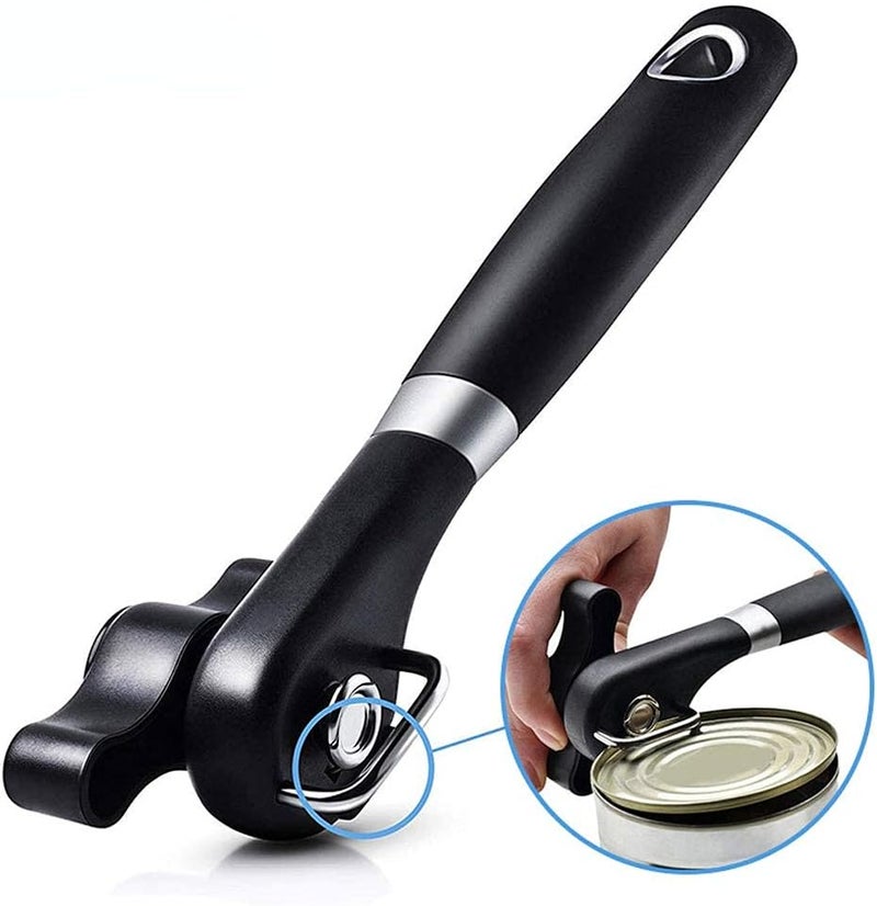 RICKUNCL Can Opener Smooth Edge Manual, Can Opener Handheld, No Sharp Edges, Easy Turn Knob & Comfortable Non-slip Handle, Safe Side Cut Can Opener for Seniors - Image 1