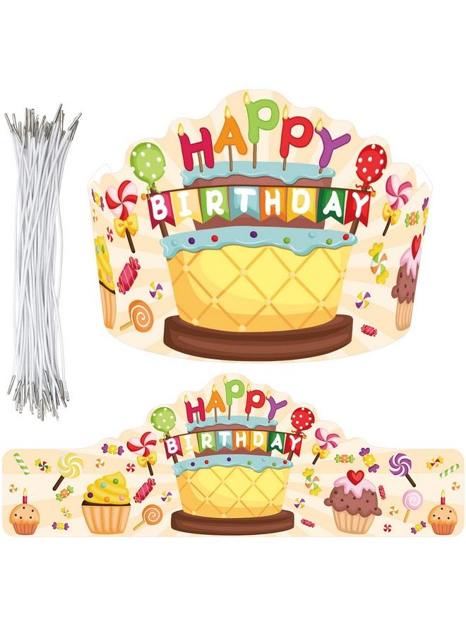 Fancy Land Birthday Crowns For Kids Sweet Cupcake Crowns Classroom Family Birthday School Vbs Party Supplies Pack Of 30 - Image 1
