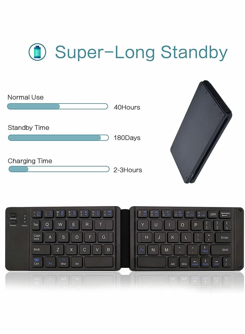 Mini Bluetooth Keyboard, Wireless Foldable Keyboard - Image 3