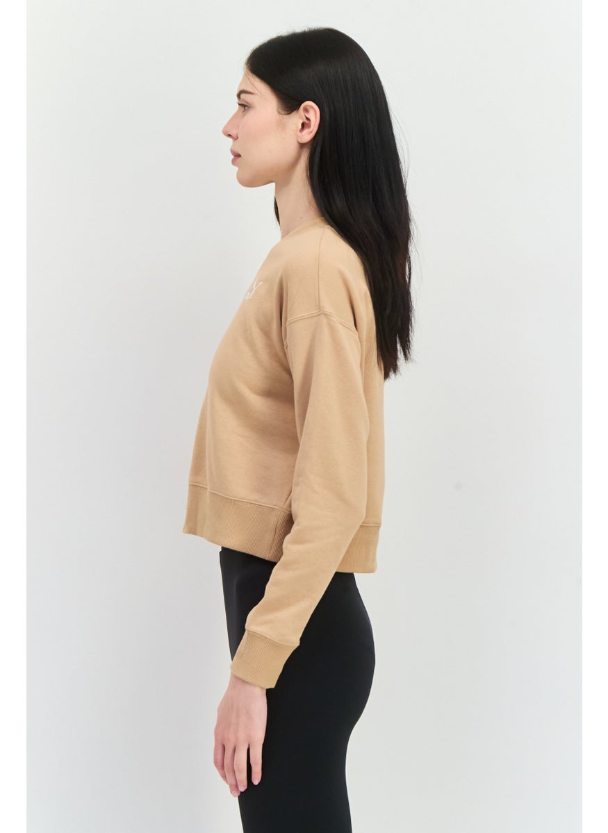 PUMA - Women Relaxed Fit Long Sleeves Outdoor Sweatshirt, Tan - Image 1