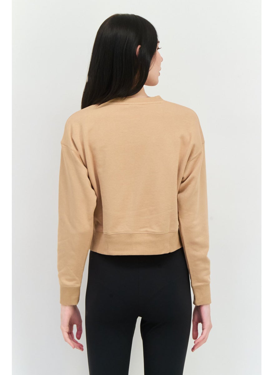 PUMA - Women Relaxed Fit Long Sleeves Outdoor Sweatshirt, Tan - Image 1