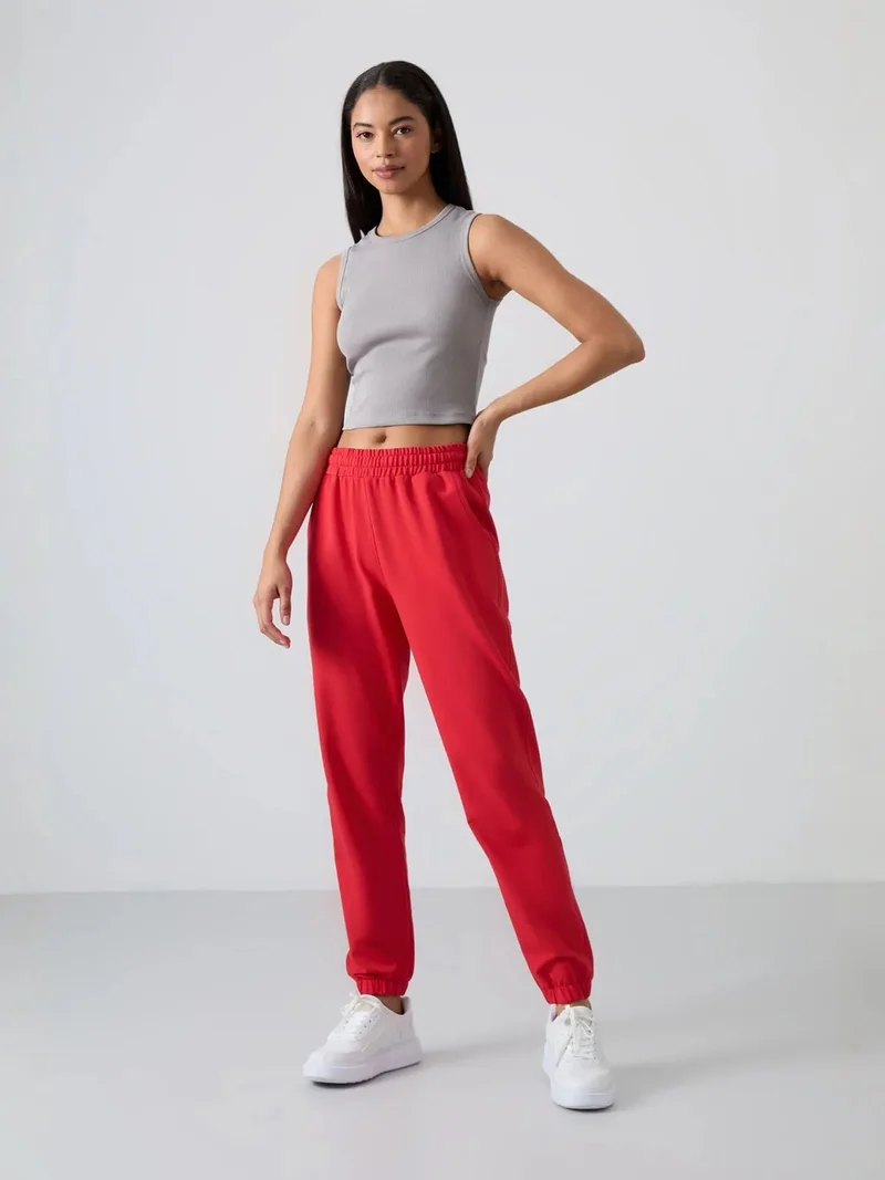 TOMMYLIFE TOMMY Women's High-Waist Relaxed Fleece Joggers