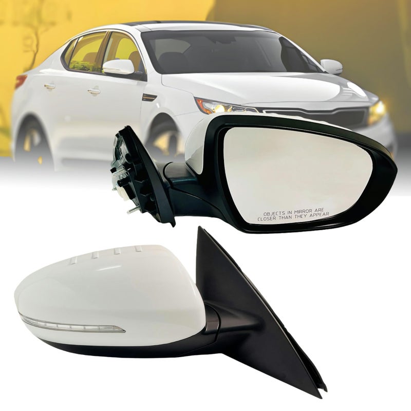 Passenger Side Mirror Compatible with 20112013 Kia Optima Rear View Mirror With Inhousing Signal Light Manual Folding Power Glass NonHeated