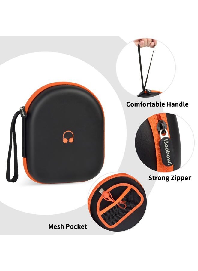 Boobowl Headphone Case Compatible with JBL Tune 510BT/ 520BT/ for Sony WH-CH520/510/ for JBL Live 460NC/670NC Wireless On-Ear Headphones, Bluetooth Head Phones Protective Storage Bag for Charging Cable-Black - Image 4