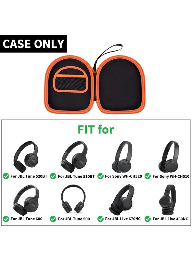 Boobowl Headphone Case Compatible with JBL Tune 510BT/ 520BT/ for Sony WH-CH520/510/ for JBL Live 460NC/670NC Wireless On-Ear Headphones, Bluetooth Head Phones Protective Storage Bag for Charging Cable-Black - Image 2