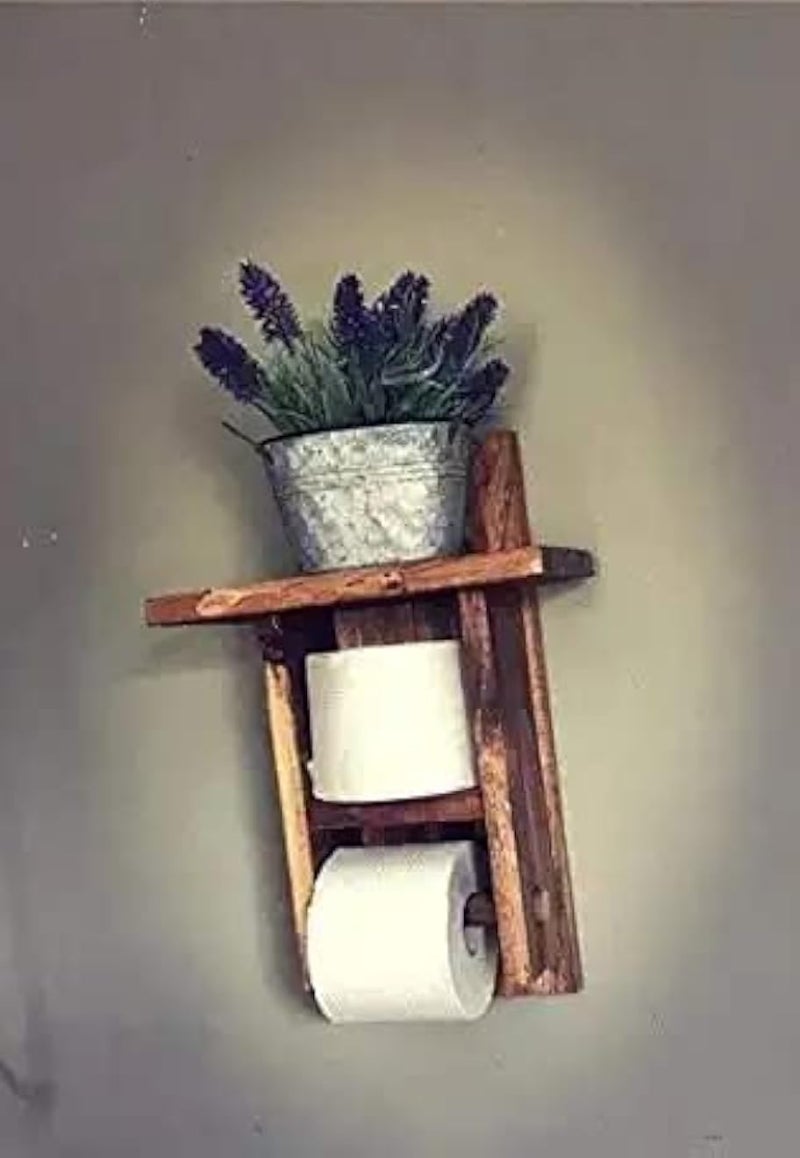 Wooden Toilet Paper Holder in | Bathroom Toilet Paper roll Holder 1 Toilet Paper roll Hanger Wooden Brown Wall Toilet Roll Holder Rustic Solid Wood Paper Holder Rosewood Natural Teak