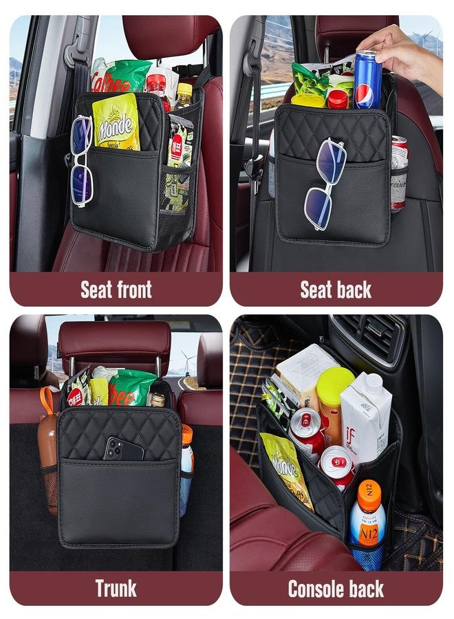 PARVY منظم ظهر مقعد السيارة | منظم معلق مقاوم للماء من الجلد الصناعي للسيارة | جيوب تخزين مع حاملات أكواب للأطفال والكبار | مقاس عالمي - Image 4