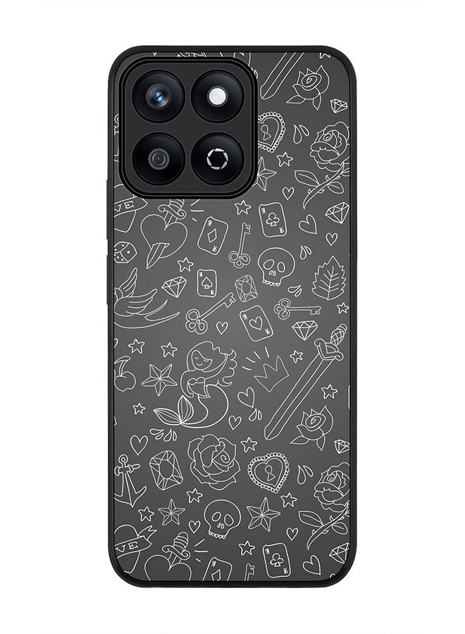 Stylizedd For Honor X7c 4G Case,Slim fit Camera Protection, Shockproof Thin Phone cover  - Doodles  - Image 1