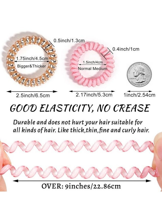 Fameza FAMEZA 10Pcs Spiral Hair Ties,No Crease Coil Hair Ties,Phone Cord Hair Elastics Coils,Candy Colors Spiral Bracelets Ponytail Holders Hair Accessories for Women Girls|MULTICOLOR - Image 2