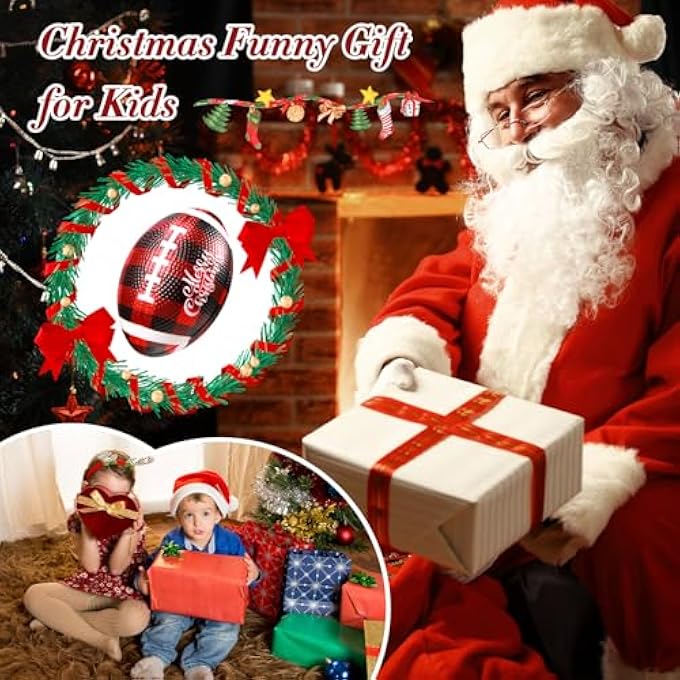 Jerify 48 Pcs Christmas Football Stress Balls 3.35 Inch Mini Football Party Favor Red Black Buffalo Plaid Foam Footballs Bulk Anxiety Relief Toys for Xmas Holiday Stocking Stuffer Goodie Bag Filler - Image 2