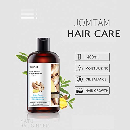 JOMTAM Silky Supple Shampoo Hair Oil Ginger Essence Natural Extract Smooth Mild Formula Itch Protect Moisturizes Nourishes Clears 400ml 13.5fl.oz - Image 2