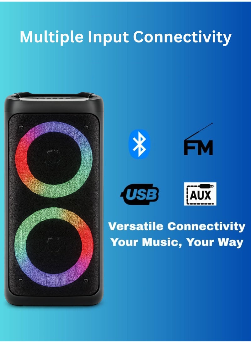 روا ROWA 55-Inch R55 4K Ultra HD Smart TV Bundle With Portable TWS Bluetooth Party Speaker | Google HDR TV, HDR10, HLG, Dolby Audio, MEMC, 300W PMPO, TWS LED Lights, TWS, Rechargeable Battery, Mic & AUX Inputs 55R55+SPEAKER Black - Image 4