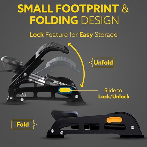 AGARO Foot Tyre Inflator, Double Cylinder Rapid Inflation, 160 PSI, High-Pressure Foot Air Pump with Integrated Gauge for Car, Bike & Cycle, Hands-Free Pedal Operation, Durable Steel Base, FP1919 - Image 5