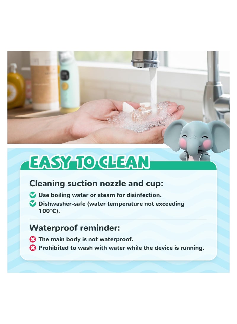 Generic Baby Nasal Aspirator with Light and Music, Includes 3 Tips and Tweezers for Easy Use and Comfort  - Image 5