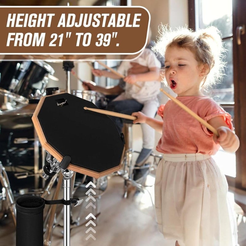 Mocking Bird 12 Inch Double Sided Drum Practice Pad Provides A Great Rebound - Perfect Snare Drum Pad with stick For Quiet Workouts Practice Pad for Drumming (Practice Pad) - Image 4