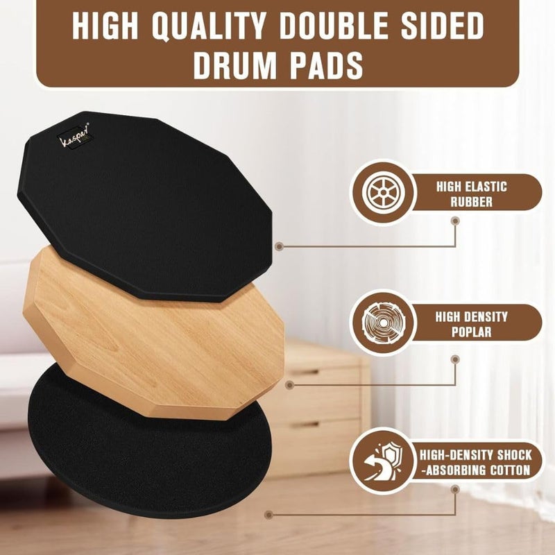 Mocking Bird 12 Inch Double Sided Drum Practice Pad Provides A Great Rebound - Perfect Snare Drum Pad with stick For Quiet Workouts Practice Pad for Drumming (Practice Pad) - Image 5