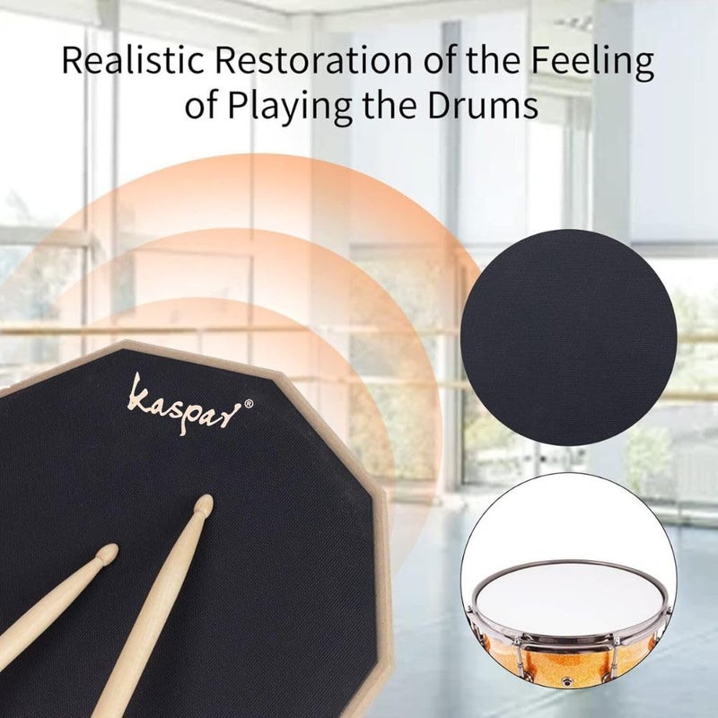 Mocking Bird 12 Inch Double Sided Drum Practice Pad Provides A Great Rebound - Perfect Snare Drum Pad with stick For Quiet Workouts Practice Pad for Drumming (Practice Pad) - Image 3