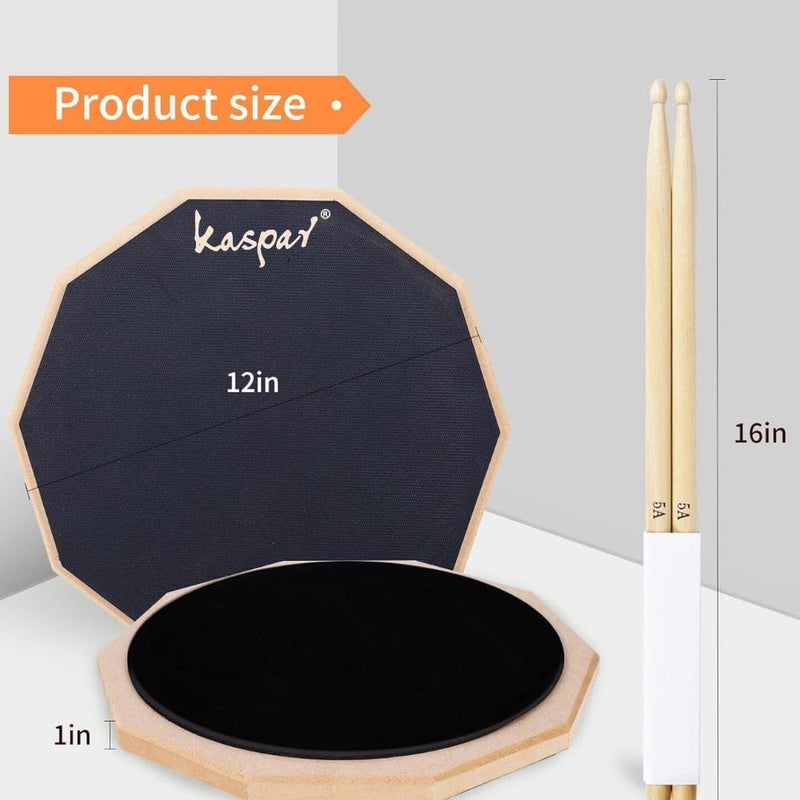 Mocking Bird 12 Inch Double Sided Drum Practice Pad Provides A Great Rebound - Perfect Snare Drum Pad with stick For Quiet Workouts Practice Pad for Drumming (Practice Pad) - Image 2