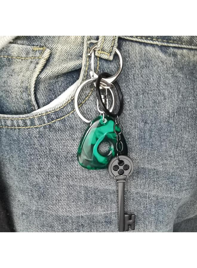 الأزرق جي دبليو مجموعة مطابقة حجر رؤية سلسلة مفاتيح كورالين - اكسسوارات تنكرية لفيلم رعب كارتوني - مجوهرات بضائع بأزرار للبنات والأولاد - Image 4