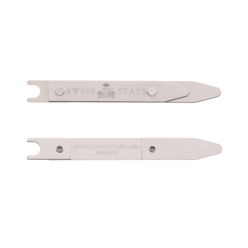 Cuff-Daddy 3 Pairs Adjustable Stainless Steel Collar Stays - Image 2