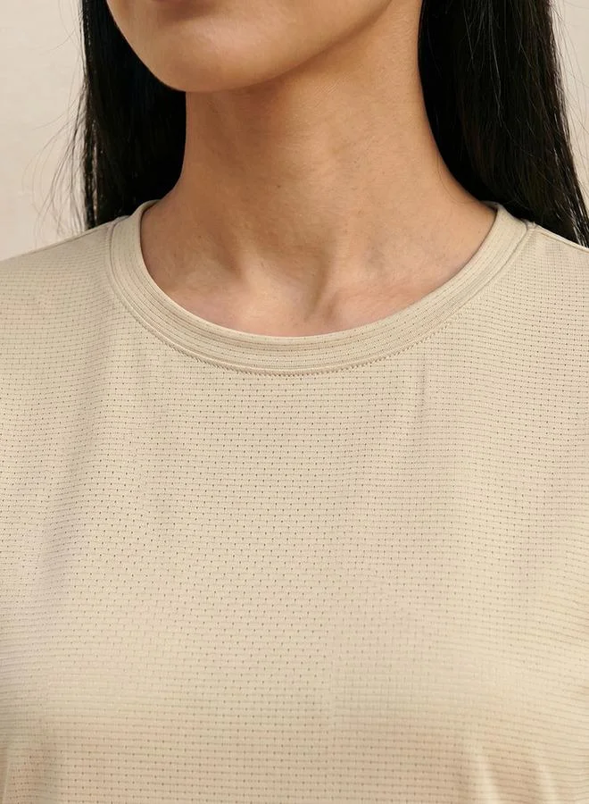 Splash Active WHITE Soft Touch Textured T-shirt for Women | Best Price UAE