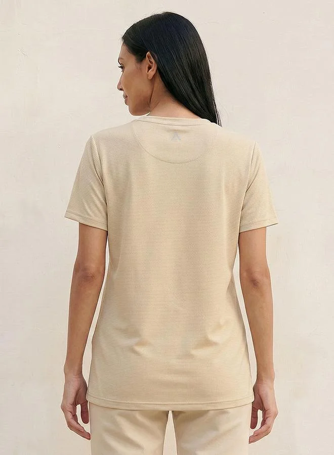 Splash Active WHITE Soft Touch Textured T-shirt for Women | Best Price UAE