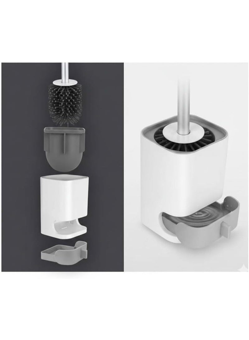 Professional Silicone Toilet Brush with Modern Holder – Wall-Mounted, Flexible, and Unbreakable Design for Deep and Thorough Cleaning Z - Image 2
