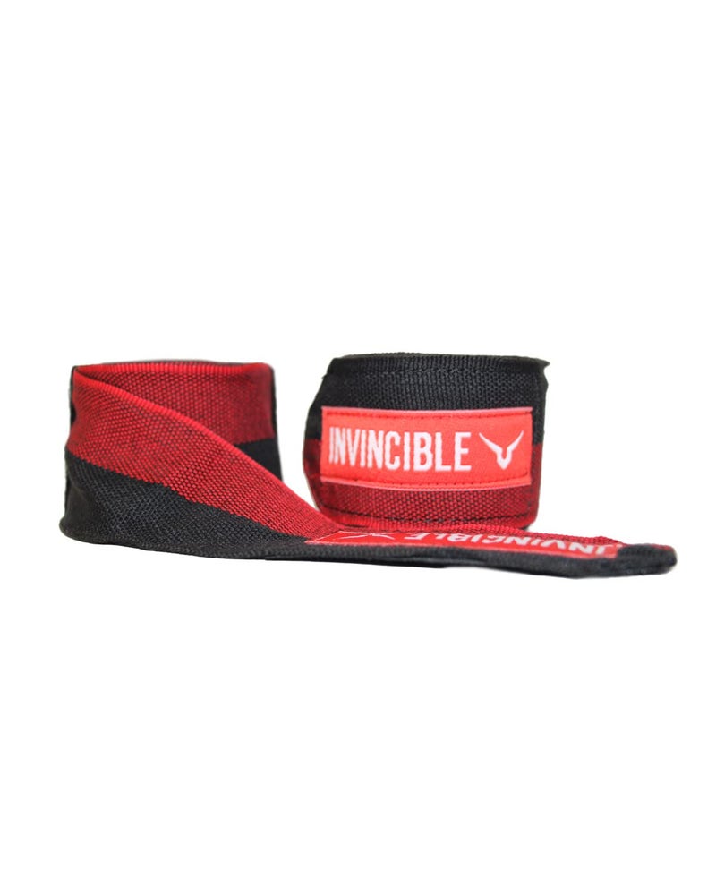 INVINCIBLE Nylon Mexican Style Semi-Stretch Hand Wraps (Black Red, 2.5 Meter) - Image 3