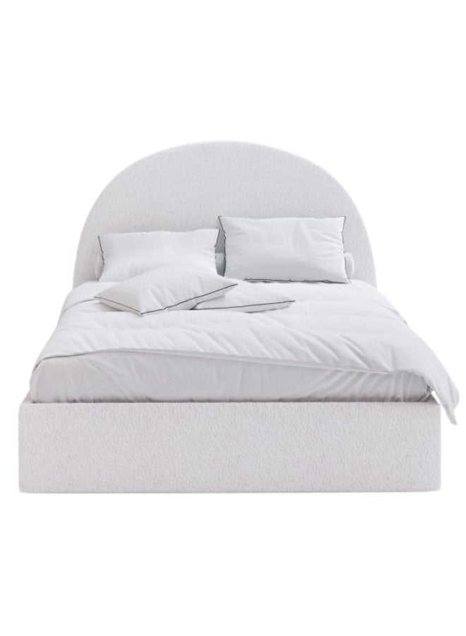 Bed and Mattress Home Nova Nest Upholstered Premium King Size ( Mattress Size 180 X 190 CM ) Off White Color Bed Size 204 W X 188 L CM ( Mattress Sold Separately )  - Image 3