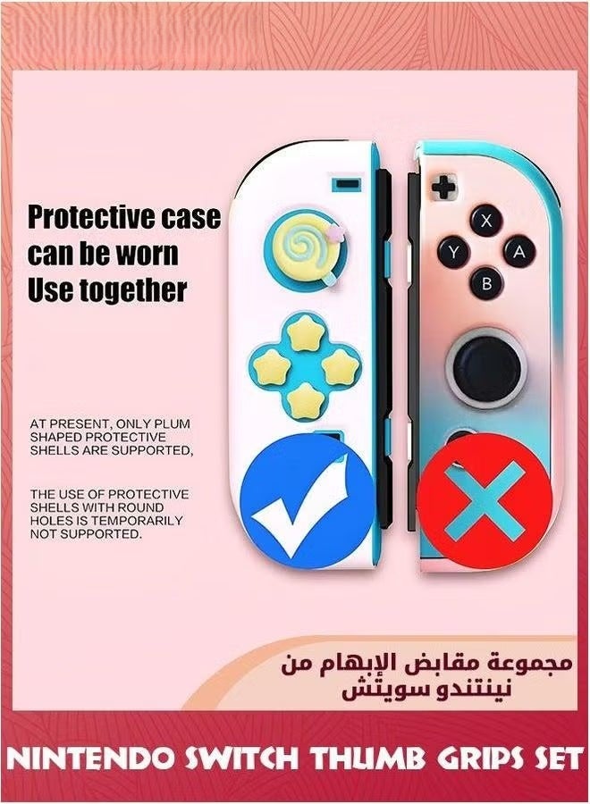 EETU Set Of Cute Switch Thumb Grips Caps,Soft Silicone Joystick Cover Compatible With Nintendo Switch/Switch OLED/Switch Lite,Yellow Pink - Image 4