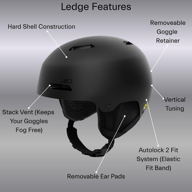 Giro Ledge Snow Helmet - Matte Black - Size XL (62.5-65cm) - Image 3